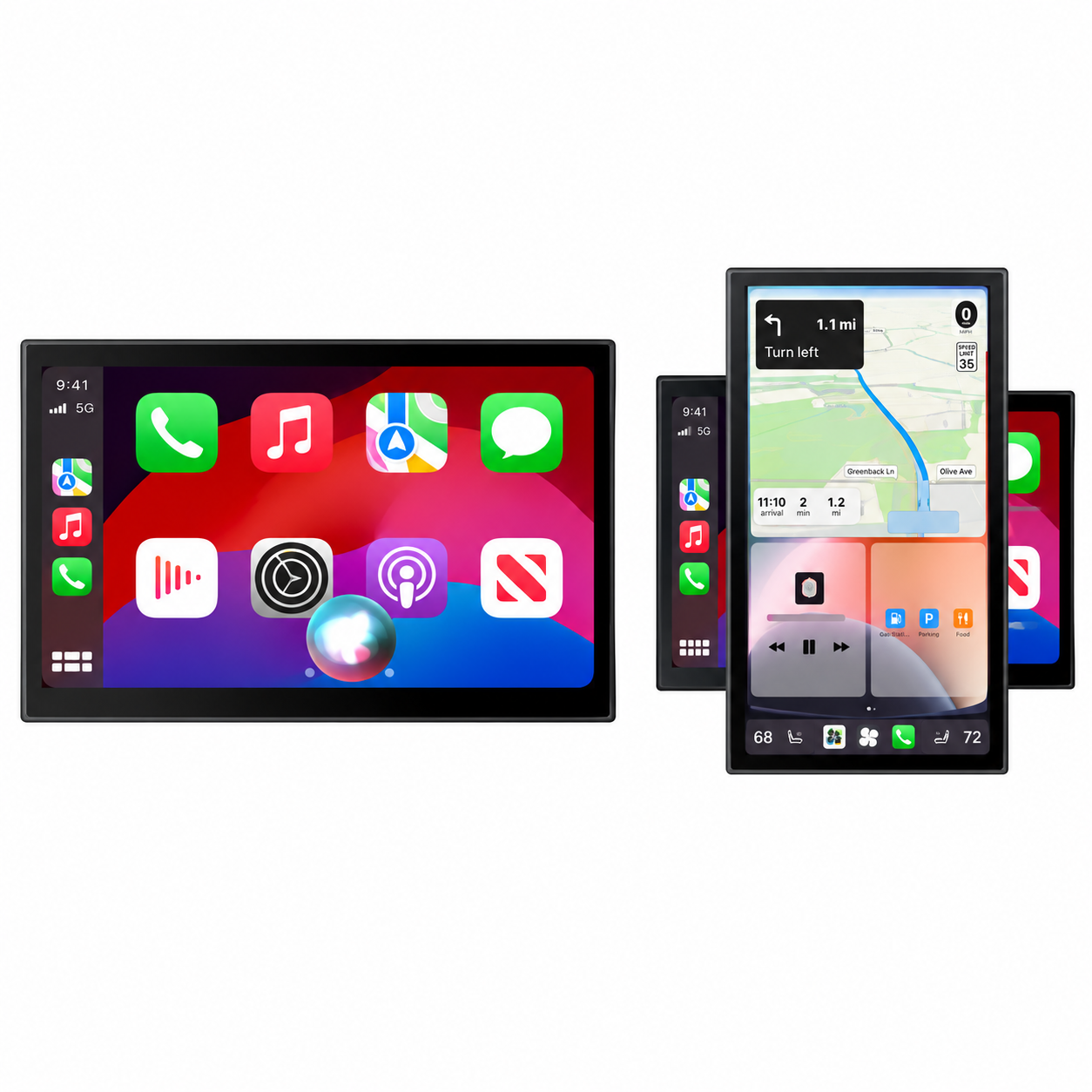 7/8" Tablet Wireless Apple CarPlay & Android Auto Display